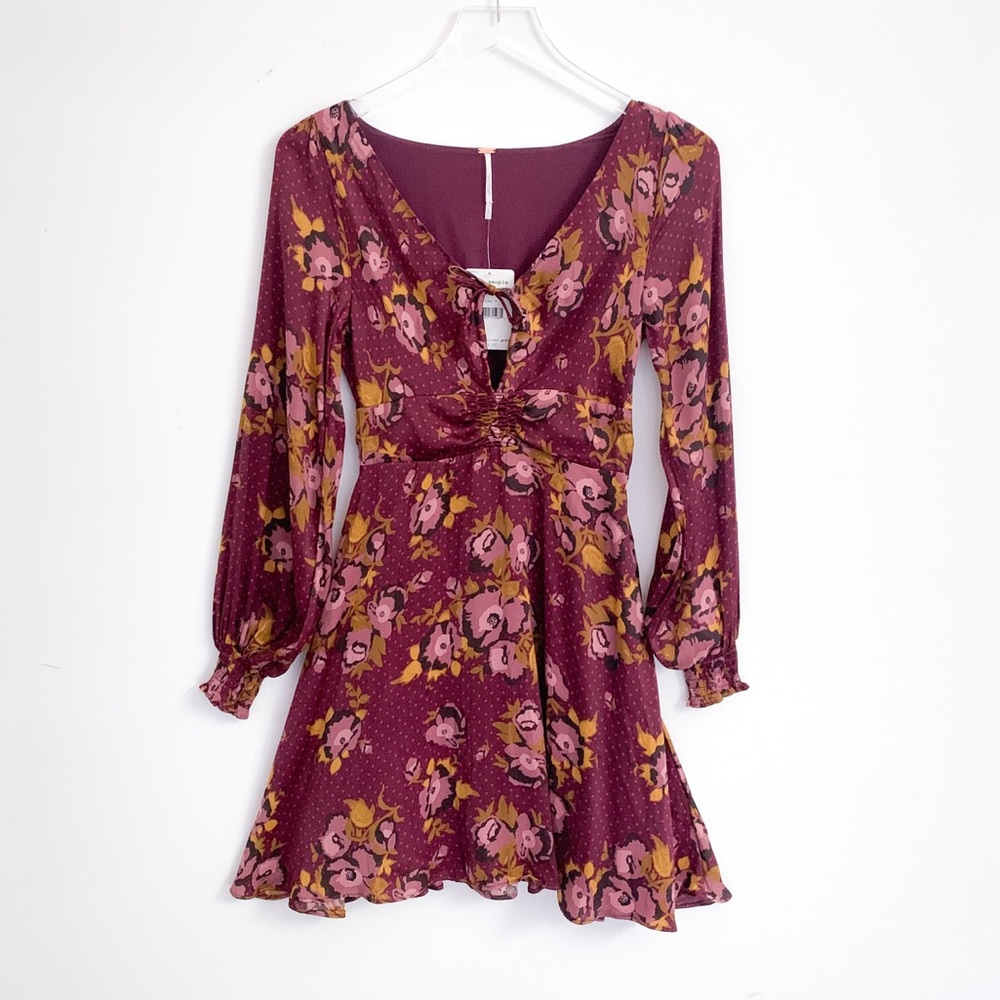 NWT Free People Morning Light Printed Mini Dress Sz 0 - Picture 3 of 13